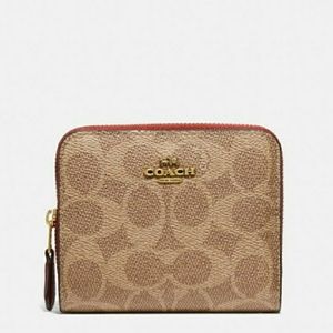 NEW COACH Billfold Wallet Signature Canvas #1076